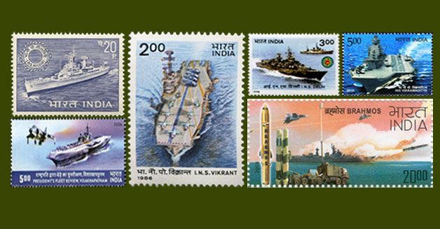 Stamps of India with ships