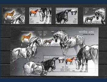 horses on Indian stamps